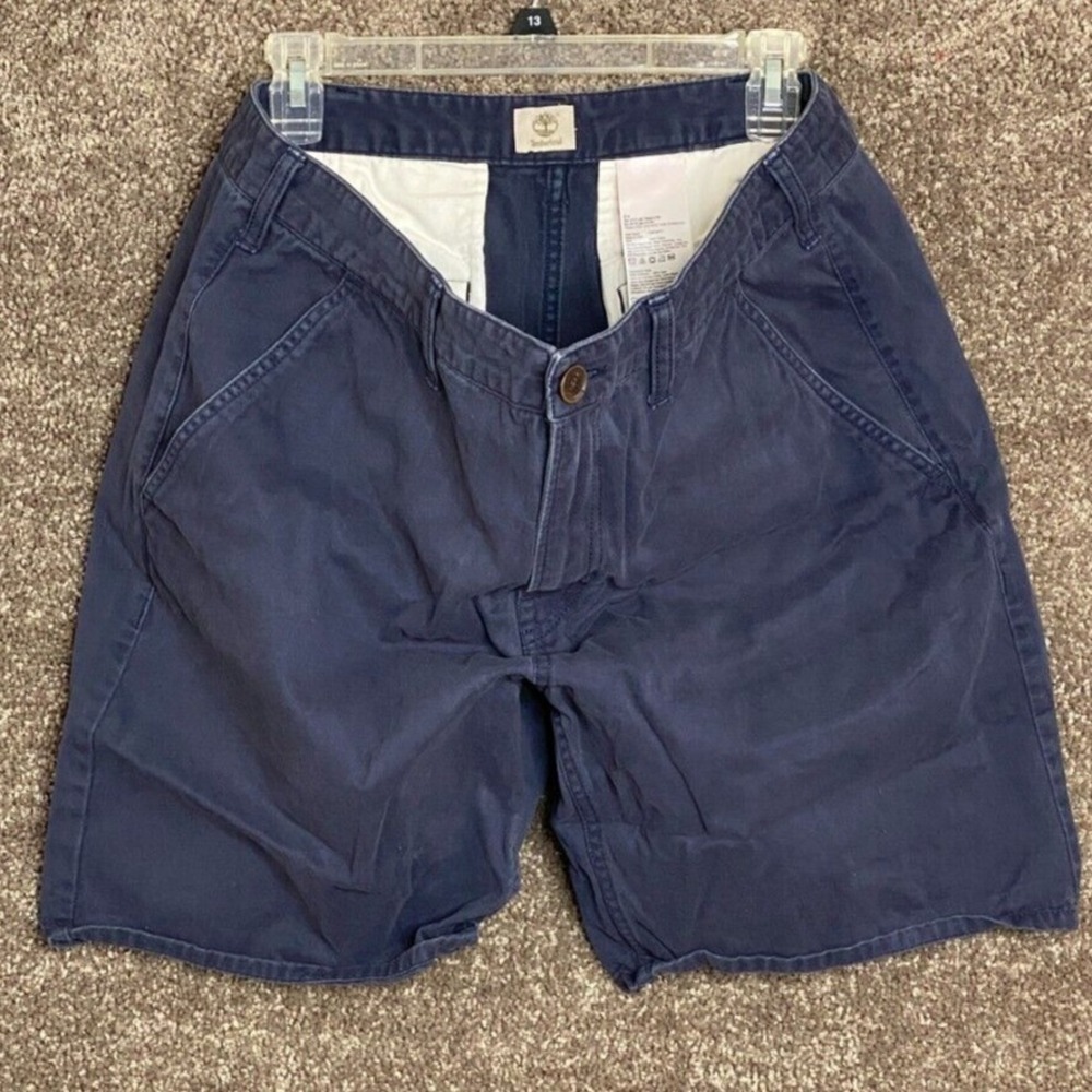 Timberland Mens Navy Blue Classic Chino Shorts TB0A17IN Size 38 Cotton Summer